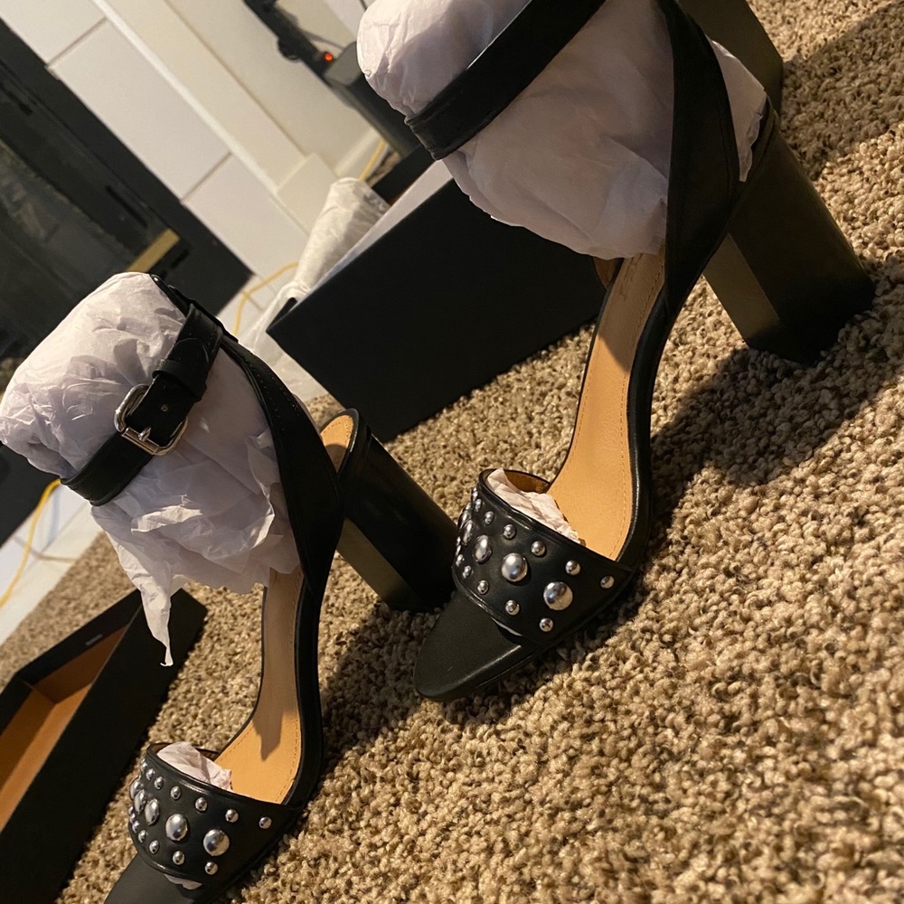 Coach Paige Studded Matte Clf/Black Sandals - Picture 7 of 8